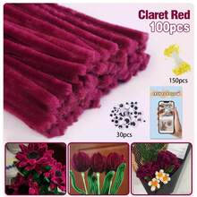 Tự làm bó hoa bằng dây buộc xoắn từ chất liệu nỉ. - 281 chiếc màu đỏ - Xem 19