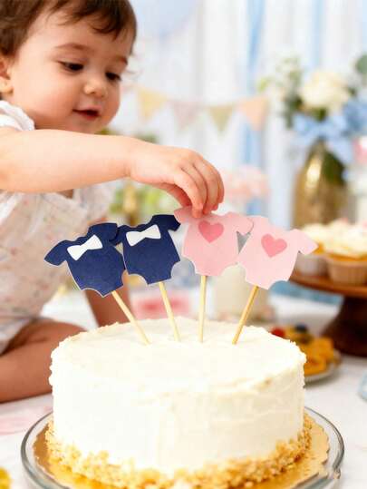 10pcs Baby Cake Toppers, Baby Shower Party Decorations