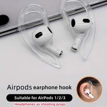 2pcs Transparent Ear Hooks, Compatible, TPU Anti-Lost Ear Hooks Accessories, Compatible With 1/2/3, Earphone Ear Caps Ear Clips - Clear - View 1