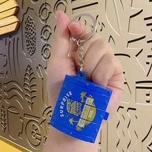 1pc Creative 3D Jurassic Dinosaur Folding Treasure Box Keychain - Random Color - 3D Press-Out Keychain - Cute Cartoon Surprise Box Toy - Student Backpack Small Pendant - Multicolor - View 7