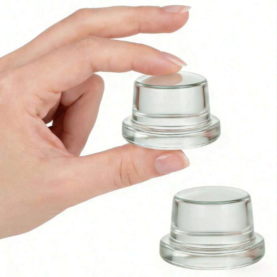 2pcs Transparent Self-Adhesive Door Stopper, Suitable For Floor And Wall Cushion Protection, Shower Room Door Stopper, No Drilling Required, Suitable For Home And Office, Can Protect Walls And Furniture