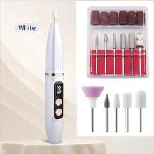 Kit eléctrico de cuidado de uñas - Amoladora de uñas, pulidora, removedor de cutículas, lima de uñas, 11 cabezales de pulido, recargable por USB - Multicolor - Ver 7