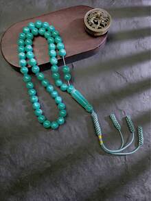 45颗穆斯林日常祈祷念珠，祈祷念珠手链，穆斯林祈祷念珠串，沙特阿拉伯祈祷念珠手链，树脂祈祷念珠手链，节日礼物 - 彩色 - 查看 8