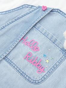 Balabala Đầm hè cho bé gái 2026, đầm yếm xếp lớp, chất liệu cotton pha mềm mại, kiểu dáng công chúa dễ thương thường ngày. - Denim màu xanh nhạt - Xem 4