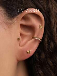 1pc 16G Stainless Steel Single Row Zirconia Inlaid Hinged Segment Ring Earring, 8mm/10mm Size Options, Suitable For Cartilage, Nose, Septum, Seamless Hoop, Small Hoop, Ear Lobe, Helix, Silver Seamless Cartilage Earring For Men And Women Daily Wear - Multicolor - View 8