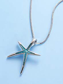 1pc Cute Starfish Pendant Necklace, Suitable For Women, Ideal For Wedding, Engagement, Anniversary, Party, Vacation, Valentine's Day Gift - 1# - View 7
