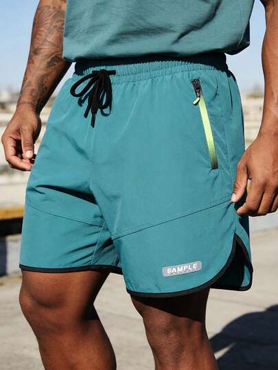 Quần short thể thao nam màu trơn, quần short dáng suông dài 15cm, thích hợp cho chạy bộ, tập thể dục, hoạt động ngoài trời và mặc mùa hè.