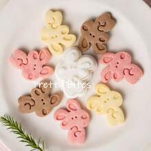 迷你可爱兔子饼干模具 复活节卡通兔子翻糖饼干模具 花朵图案饼干模具 DIY厨房烘焙工具 - 白色 - 查看 2