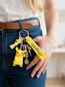 Đồ trang trí treo balo Pokemon, móc khóa, búp bê nhồi bông hoạt hình dễ thương, móc chìa khóa xe hơi, mặt dây chuyền túi xách, quà tặng nhỏ - Nhiều màu - Xem 2