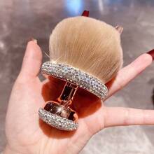 1pc High-Quality Rhinestone Decorated Large Size Self-Tanning Body Makeup Brush, Bronzer Applicator, Large Foundation Brush, Kabuki Brush For Blending Bronzer, Oval Face & Leg Makeup Brush, Multi-Functional Makeup Brushes, Foundation Brush, Face Cleansing Brush, Holiday Gift, Travel Essential - Diamond - View 10