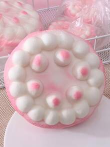Soft Squishy Raspberry Tart Stress Relief Toy, Realistic Cute Food Shaped, Soft And Squeezable, Healing And Stress-Relieving, Ideal Gift And Party Favor As Cake Squeeze Toy - Multicolor - View 4