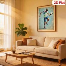 6-Piece Sports Poster,Vintage Soccer Sport Canvas Wall Art,Sports Equipment Print - BasketBaseball Illustration - Athlete Sketch - Football Visual - Soccer Drawing - Great Gym Or Office Decor,Home Decor Gift - Football and Basketball - View 3