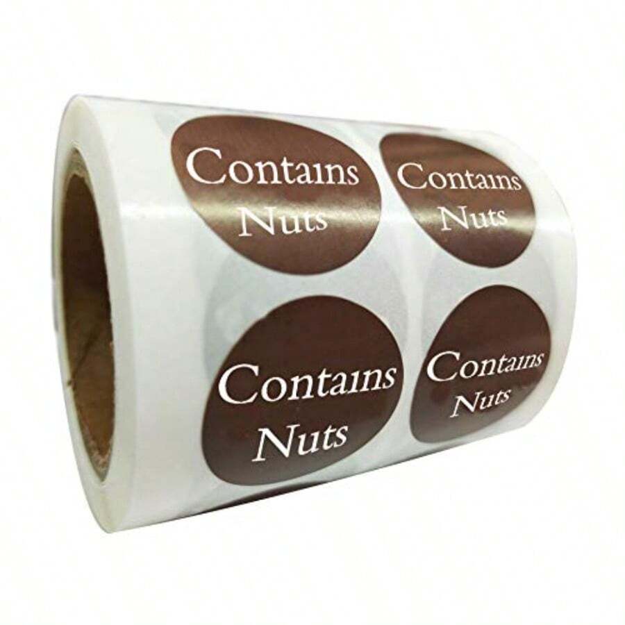 Spice Labels & Stickers - Contains Nut Labels. - View 1