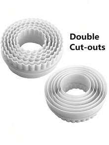 Bộ 6 khuôn cắt bánh quy tròn, khuôn làm bánh quy và bánh ngọt hình tròn, dụng cụ nhà bếp thiết yếu, thích hợp cho nhà hàng, đóng gói, chuẩn bị cho năm học mới. - Nhiều màu - Xem 5