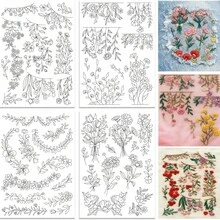 1pc Water-Soluble Collar Embroidery Stabilizer - Pre-Printed Floral Pattern Design - Adhesive And Sewable Embroidery Paper For Hand Embroidery Enthusiasts - A254 - View 5