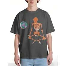 Playera Esqueleto Meditativo - Negro - Ver 9