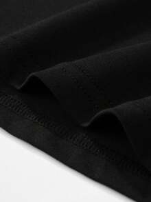 Spring/Summer/Autumn Minimalist Vacation Elastic Printed Sports Casual Hooded Vest - 黑色 - 查看 6