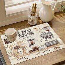 1pc Coffee Machine Mat, Gel Fiber/For Kitchen Useabsorbent, 12 X 8 In (30 X 20 Cm), Black, Absorbent Quick-Dry Kitchen Countertop Draining Pad For Sink, Dishes, Coffee Bar, Bathroom Vanity, Tableware, Home Kitchen Decor And Everyday Cleanup - Black - View 6