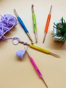5pcs Double-Ended Crochet Hook Set, Colorful Soft Non-Slip Silicone Handles, Multi-Size, Suitable For Home, DIY, Knitting, Sewing - Double-ended Silicone Crochet Hook - View 3