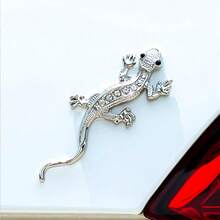 Hình dán tường 3D hình thằn lằn trang trí ngoại thất xe hơi, màu bạc. - A - Xem 3