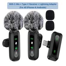 HITOZON 专业无线领夹式麦克风，适用于智能手机，即插即用，可用于视频录制、教学、采访、播客等。无线全指向电容式录音麦克风，适用于Vlog。 - 黑色 - 查看 16