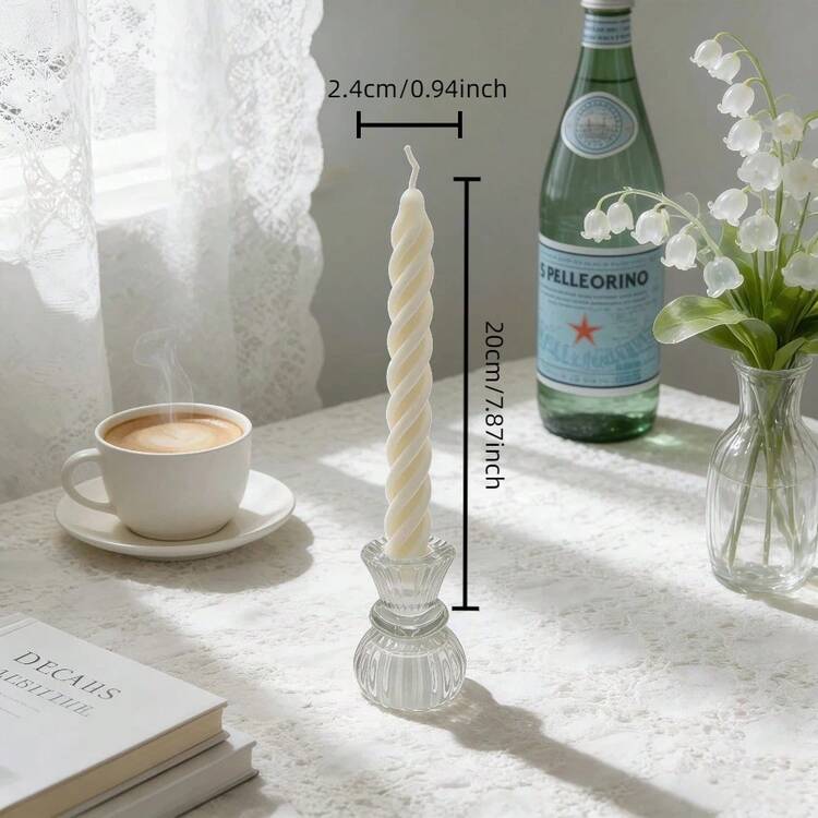 1 cây nến kiểu Bắc Âu sọc - Với thiết kế lượn sóng, thẳng, xoắn và sọc. Nến xoắn ốc cán dài không khói, thích hợp để trang trí phòng khách và bàn ăn, trang trí đám cưới, cũng như sử dụng trong khách sạn và nhà hàng cao cấp. Lý tưởng cho các buổi họp mặt ngày lễ, tiệc tùng và tiệc tối; một món quà hoàn hảo cho bạn bè, gia đình hoặc Ngày của Mẹ. - A - Xem 12