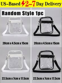 Minimalist Transparent Stadium Approved Shoulder Crossbody Bag To Hold Valuables For Fast Check Resisting Water Dirt During Outdoor Trip Lightweight PVC Tote Bag For Beach Vacationers And Students With Zipper Closure Ideal For Stadium Concerts Work Women Crossbody Women Shoulder Bags Women Top Handle Bags Travel Essentials School Supplies Travel Accessories - 彩色 - 查看 15