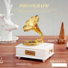 Kotak Musik Gramofon Kreatif Model Retro - Hadiah Ulang Tahun untuk Wanita, Dekorasi Meja - Gramofon Kecil 8329 - 8329 - View 3