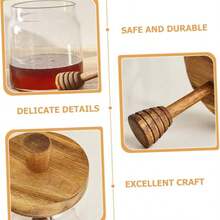 Honey Glassware Honey Jar With Lids And Wooden Dipper Clear Washable Honey Storage Container Glass Beehive Honey Pot For Home Wedding Party - 查看 9