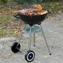 Gr8 Garden Portable 18 Inch Kettle Charcoal BBQ Grill With Cover Wheels & Utensils Set - Black - View 8