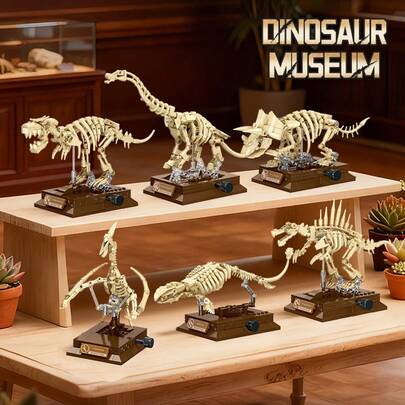 3D Dinosaur Assembly Model Kit, T-Rex Triceratops Brachiosaurus Figurines, Desktop Ornament For Home & Office, Ideal Festival Souvenir For Adults