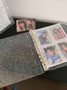 A5/A7/A8 Size, Wavy Pattern, Transparent, Removable Embossed Crystal Sticker Notebook, Inner Pages With Removable Sticker Notebook, Transparent Card Storage Box, Made Of Durable Acrylic Material Binder, Suitable For Notebook Covers, Planners, Card Storage, Sticker Books, Photo Albums And Other Stationery - Rectangle - View 8