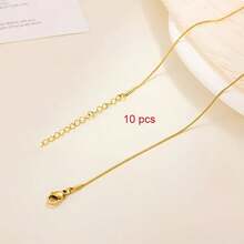 10 chiếc dây chuyền tròn bằng thép không gỉ hình rắn, phụ kiện làm trang sức DIY - 10 CHIẾC xích xương rắn 40+5+ cái - Xem 9