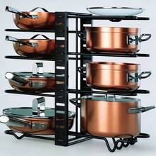 1 Giá để đồ dùng nhà bếp tiết kiệm không gian, có thể điều chỉnh, phù hợp với mặt bàn bếp và tủ bếp. Được thiết kế đặc biệt để đựng chảo rán, nồi hầm, chảo rán, nắp nồi và các dụng cụ nhà bếp khác. Cấu trúc kim loại chắc chắn giúp bạn sắp xếp không gian bếp bừa bộn và tối đa hóa không gian lưu trữ theo chiều dọc. - Nhiều màu - Xem 8