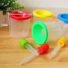 OBOVAY 1 Set - 4 Color Dropper And Cup Fine Motor Skills STEM Kit, Educational Color Sorting Sensory Game Set, Plastic Straws And Cups Suitable For Preschool Children Learning, Home Education Activities And Science Exploration, Perfect For Teachers And Parents, Back To School Season - Pigment Cup Series - View 5