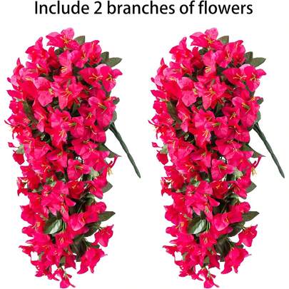1pc Artificial Bougainvillea, UV-Resistant, Hanging Style, Suitable For Indoor/Outdoor Planters, Vases, Home, Porch, Garden, Weddings, Summer & Spring Decor, Valentine's Day Gift