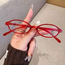 1pc Women's Fashionable & Elegant Oval Eyeglasses Frame, Lightweight & Portable, Exquisitely Showcases Distinctive Style - Clear - View 7