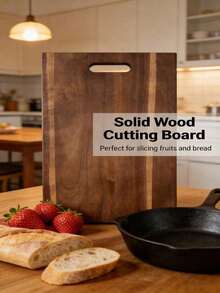 1pc Rosewood Material Multipurpose Wooden Cutting Board, Serving Tray, Steak Platter, Cheese Board, Suitable For Chopping Vegetables And Meat, Kitchen And Dining Room - 1pc Handle Cutting Board Tray - View 7