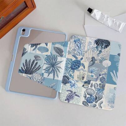 1 chiếc ốp lưng máy tính bảng gập xoay 360° họa tiết đại dương xanh, phù hợp với iPad 11/A16/10th/Air4/5/6/Pro 12.9/2024/2025/2020/2021/2022/2023/10.2/10.9, Galaxy Tab A8/A9 Plus/S6 Lite/S7/S9FE PLUS, 5/5pro/6/6pro/7/7pro/22s Pro, tuyệt vời cho công việc, du lịch và sử dụng tại nhà.