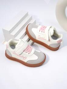Infant/Toddler Girls' Casual Flat Sports Shoes, Hook And Loop Closure, Cute Campus Style, Spring/Autumn - Pink - View 6