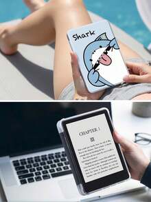 海洋可爱鲨鱼图案平板电脑保护套,兼容 iPad Air 11 英寸 M3 2025/M2 2024、Air 第五代 2022、Air8 2026、(A16) 11 英寸第十一代 2025,也兼容三星 Galaxy Tab、Kindle Paperwhite 第十二代 2024。透明背壳搭配时尚图案,支持自动休眠/唤醒功能,气垫保护,是送给孩子的理想礼物。 - 彩色 - 查看 10