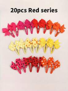 20pcs Bowknot Snap Hair Clips, Premium Satin Ribbon 2 Inch Hair Clips, Non-Slip Hair Accessories Suitable For Baby Girls - Multicolor - View 13