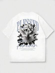 Men's Simple And Versatile Graphic Print Short Sleeve T-Shirt - 布蘭克 2 - 查看 4
