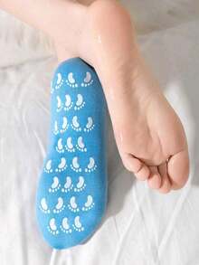 2 piezas Calcetines de gel reutilizables para hidratación - Calcetines suaves hidratantes, calcetines para pedicura, diseño ligero y fácil de limpiar para el cuidado de los pies en casa, talones agrietados y suavización de la piel áspera - Multicolor - Ver 3