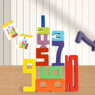 Hot Selling Montessori Children's Soild Wood Stacking Balance Number Blocks Game Educational Teaching Aids Digital Toys For Kids