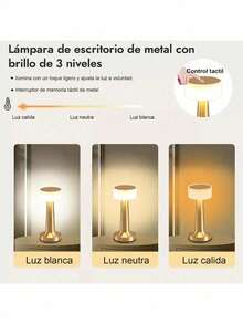 Lámpara De Mesa Para Restaurante Ambiente Ambiente Led - Dorado - Ver 2