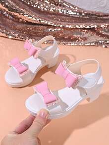 Giày sandal một quai đế dày chống trơn trượt thoải mái cho trẻ em, giày sandal dự tiệc cho bé gái. - Hồng - Xem 1