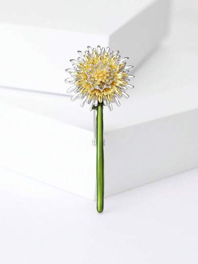 Classic Enamel Dandelion Brooches - Plant Pins For Women Casual Party Jewelry Accessories / Friends Gifts Badges Decoration