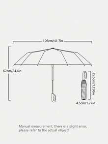 1pc Fully Automatic Open/Close Windproof Umbrella, 24 Ribs, High Density Waterproof Fabric, Reverse Folding, Rotary Lock Handle, Claw-Shaped Grip, Portable Travel Umbrella, Rain & UV Protection, UPF50+, Black UV Coating, One-Button Open/Close - A - View 4