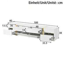 Television Stands & Entertainment Centers - White + MDF + Particle Board - View 3